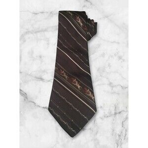Vintage Via Re Men's Neck Tie - Derby Jockey Horse Design - 57" Long